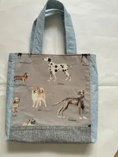 トートバッグ、リアル犬柄
