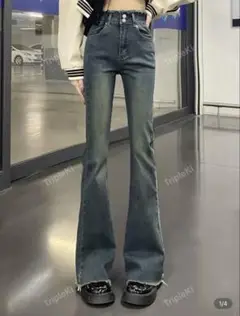 デニムフレアパンツ M