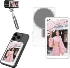 自撮りモニター 外付けスピーカースマホ自撮り ライブ再生 自撮り棒