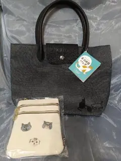 KALDI カルディ★ネコの日バッグ　オリジナルトートバッグ＆３段マルチポーチ