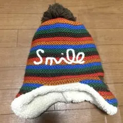 Aurelia KOBE ストライプニット帽　キッズ　ぽんぽんニット帽