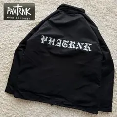 PHATRNK ENGLISH LOGO 裏起毛 厚手 コーチジャケット 黒 L PHATRNK ENGLISH LOGO 裏起毛 厚手 コーチジャケット 黒 L