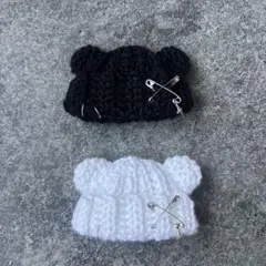 【くま耳 ニット帽 2点セット】にじぱぺっと ぬい帽子