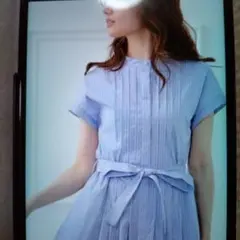 新品　タグ付 洗える　タックシャツワンピース