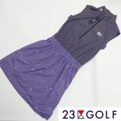 【新品タグ付き】23区ゴルフ ノースリーブワンピース レディースM〜L
