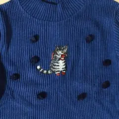 未使用　わちふぃーるど　コーデュロイ　ニットセーター　サイズ１　ネイビー