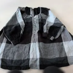 チェック 五分袖シャツ