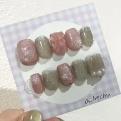 【ネイルチップ】ふんわりお花とピンクリボン