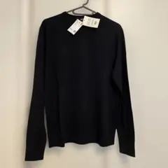 【未着用】ユニクロ　エクストラファインメリノウール ブラック セーター L