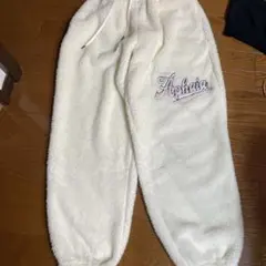 Aphasia 刺繍ロゴ 極厚手ホワイトジョガーパンツ L