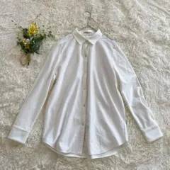美品GEORGES RECH サイズ38ホワイトストレッチ機能長袖シャツ楽ちんのサムネイル