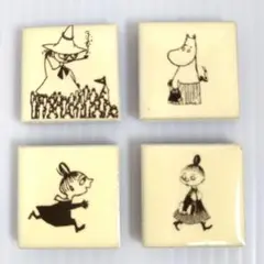 ムーミン キャラクター ミニタイル(2.5cm）4枚セット