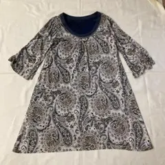 パステルマム　ペイズリー柄 五分袖チュニック