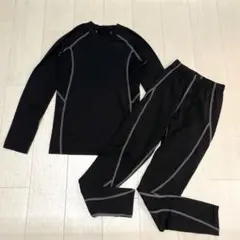 LANBAOSI ジュニア スポーツインナー 上下セット 120〜130 黒