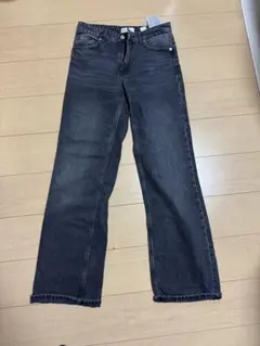 9090 ダークグレー ワイドデニムパンツ - メルカリ
