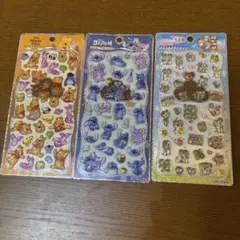 【正規品】3種セット プチドロップステッカー スティッチ プーずっとラブ友