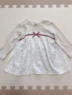 petit main ハート柄リボン付き長袖チュニック　サイズ90