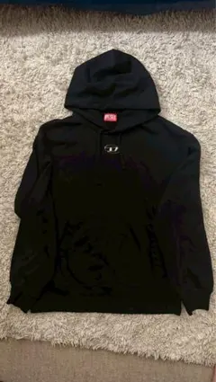 Diesel ブラック フード付きパーカー