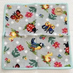 【新品】フェイラーFEILER ハイジドットハンカチ ミントグリーン×グレー