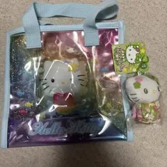 【サンリオ】ハローキティ当たりくじ　クリアバッグ　抹茶キティ