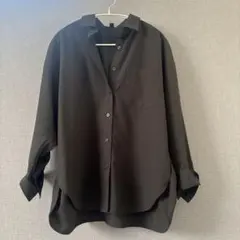 ドルマンスリーブシャツ　ブラック　S GU