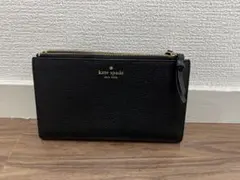 kate spade マルチケース ブラック 美品 レザー カードケース長財布風