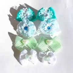 わんちゃん用リボンヘアゴム☆8個4組　10216