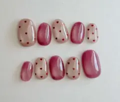 【完成品 現品】*。バレンタイン♡ ハートネイル:* .
