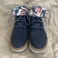 Timberland 2way ブーツ ネイビー 花柄 23.5cm