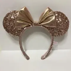 ディズニーカチューシャ　スパンコール　ピンク