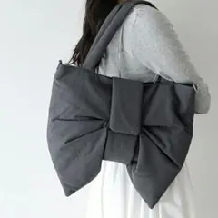 リボン型　ナイロンショルダーバッグ