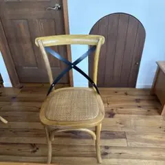 関家具】X-BACK III クロスバックチェア カフェ風 椅子 ラタン座面