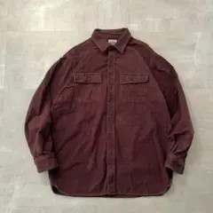 L.L.BeanシャモアクロスシャツLバーガンディフェードビッグサイズ古着ワーク