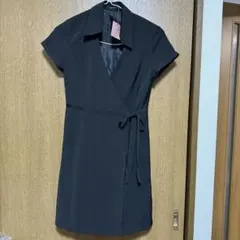 COMME CA ISM ラップワンピース ブラック 半袖