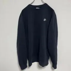 NIKE ナイキ　刺繍ロゴ　スウェット　ワンポイント　ブラック　L 古着
