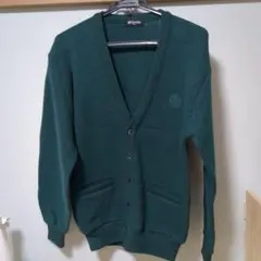 ダークグリーン Vネックカーディガン