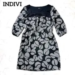 INDIVI ワンピース　総柄　40 きれいめ　大人カジュアル　上品見え　デート