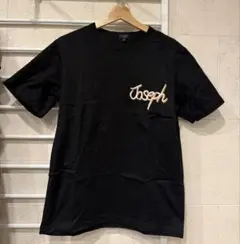 JOSEPH ジョゼフ 刺繍ロゴ 半袖Tシャツ 黒 46