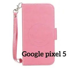 Google pixel 5ケース 手帳型 化粧鏡付き ストラップ付き