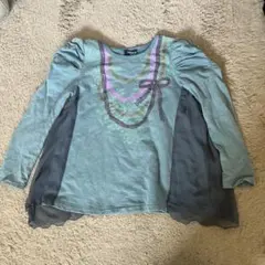 アナスイミニ　水色リボン長袖トップス 130㎝