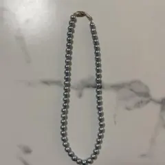 ブルー系　パール ネックレス　留め具silver刻印あり