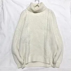 【FTY】ニット セーター ケーブル編み タートルネック 長袖 シンプル 38