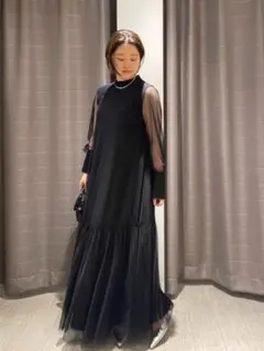 CAPRICIEUX LE´MAGE チュールハイネックワンピース TMサイズ - メルカリ