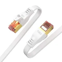 ⭐️Cat8 フラット　LANケーブル ホワイト　40Gbps & 2000MHz