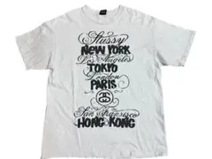 OLDStussy ホワイト Tシャツ 都市名プリントL