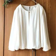 ☘️【エマジェイムス】フリル シフォン 七分袖 ブラウス 上品 シャツ