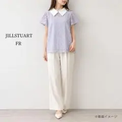 JILLSTUART レースブラウス FR 襟付き ラベンダー 半袖フリルのサムネイル