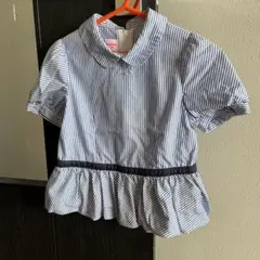 familiar ストライプ柄 半袖ブラウス 120