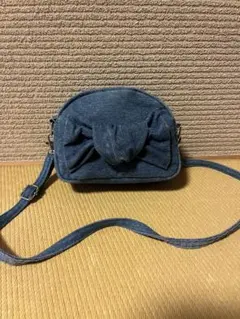 リボン付き　デニム　ショルダーバッグのサムネイル