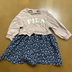 アプレレクール×FILA フラワープリント ドッキングワンピース 80cm